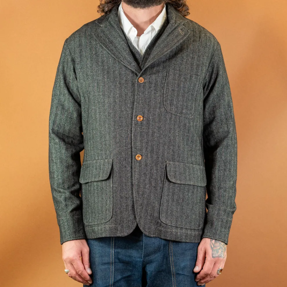Herringbone Lawyer Jacket Grey