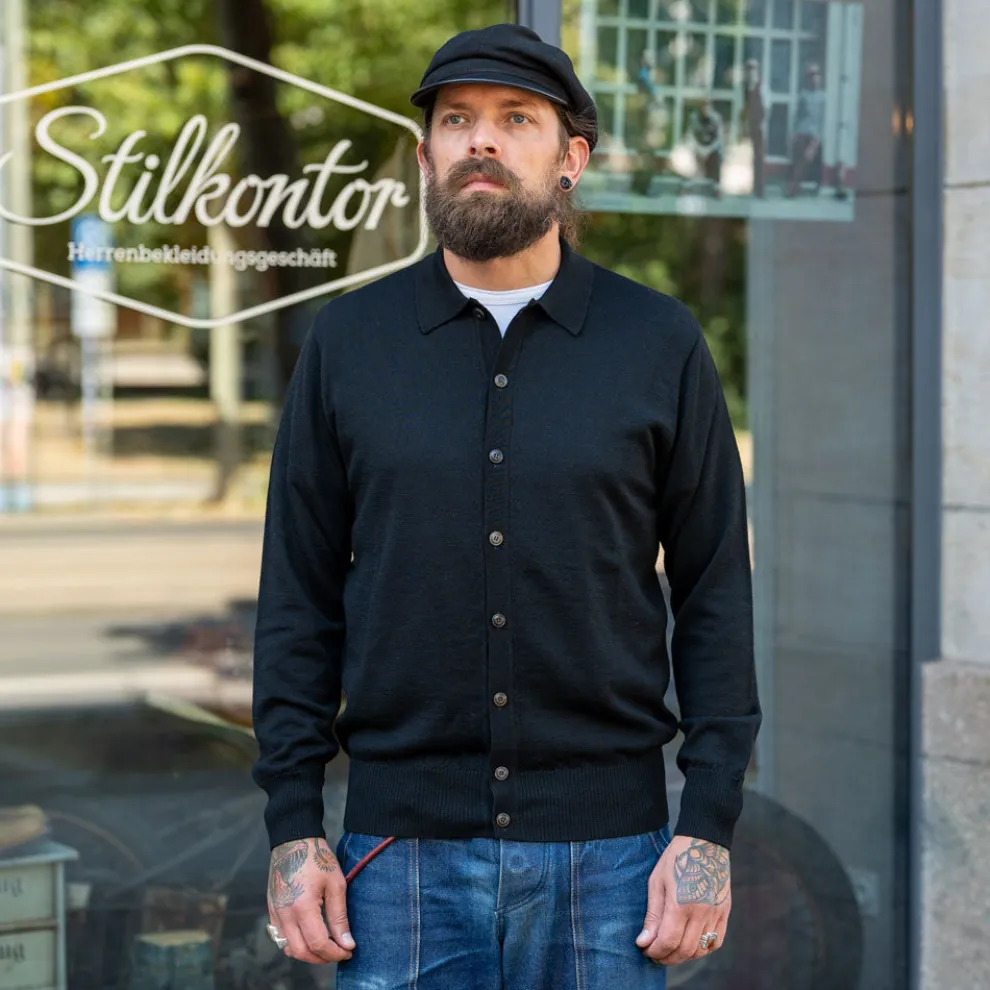 Open Polo Longsleeve Black