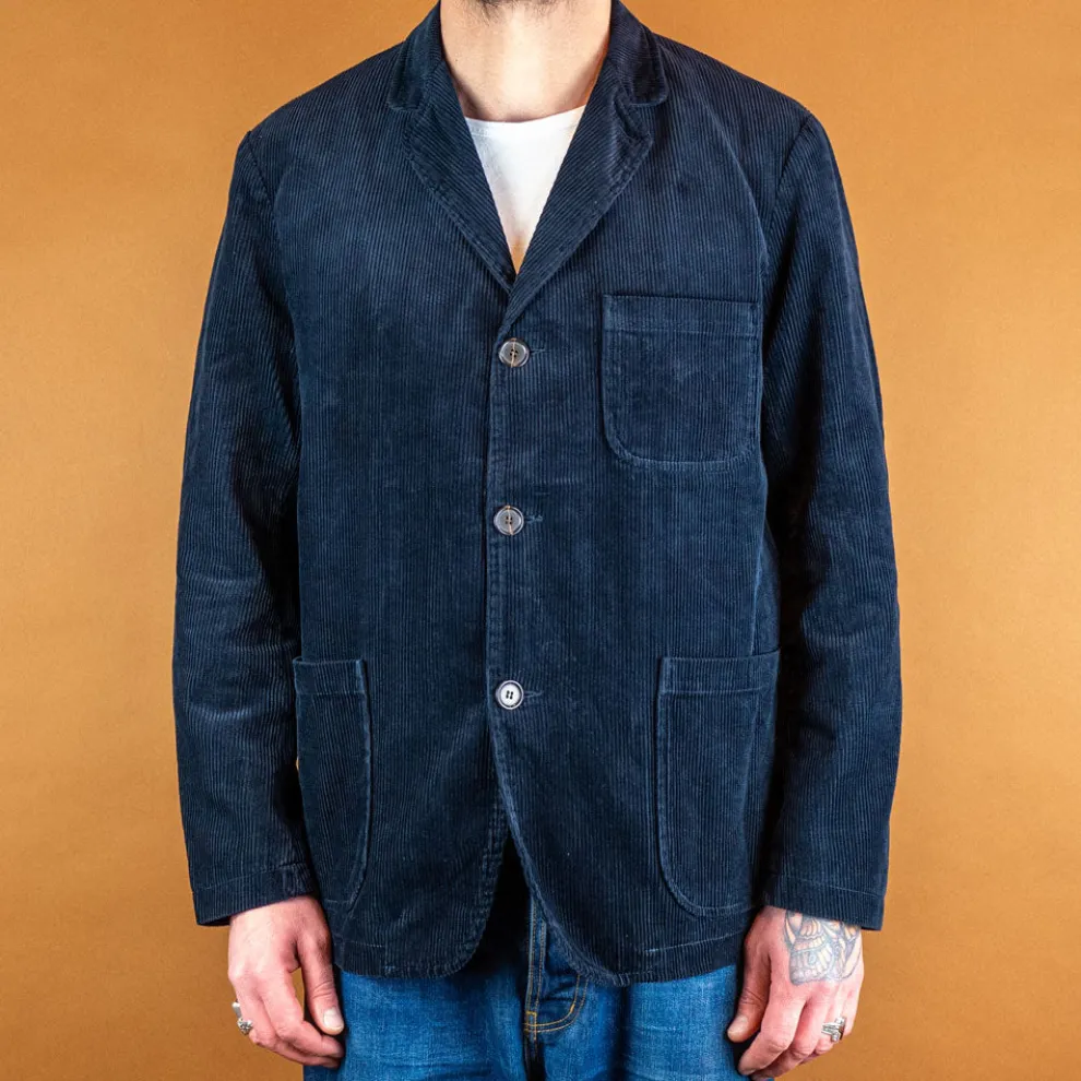 Three Button Jacket Cord Navy